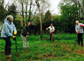 Park rangers working with the Friends of Three Cornered Copse